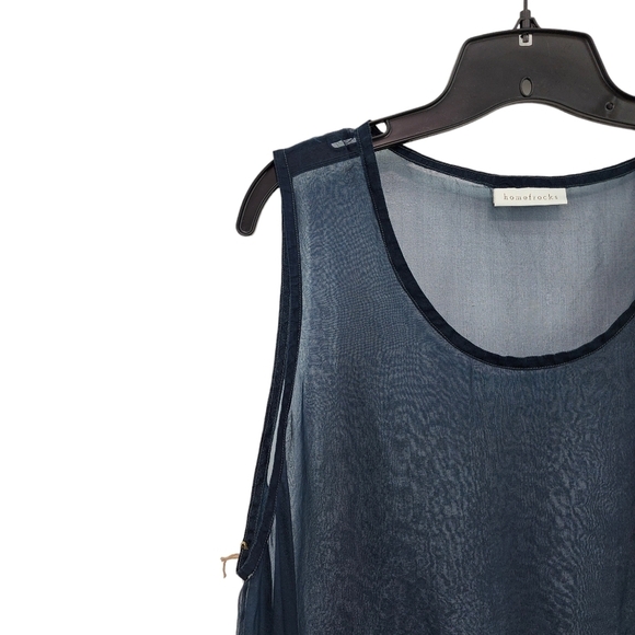 Homefrocks Women's 100% Silk Sleeveless Nipped Tunic Top - M - Picture 2 of 7